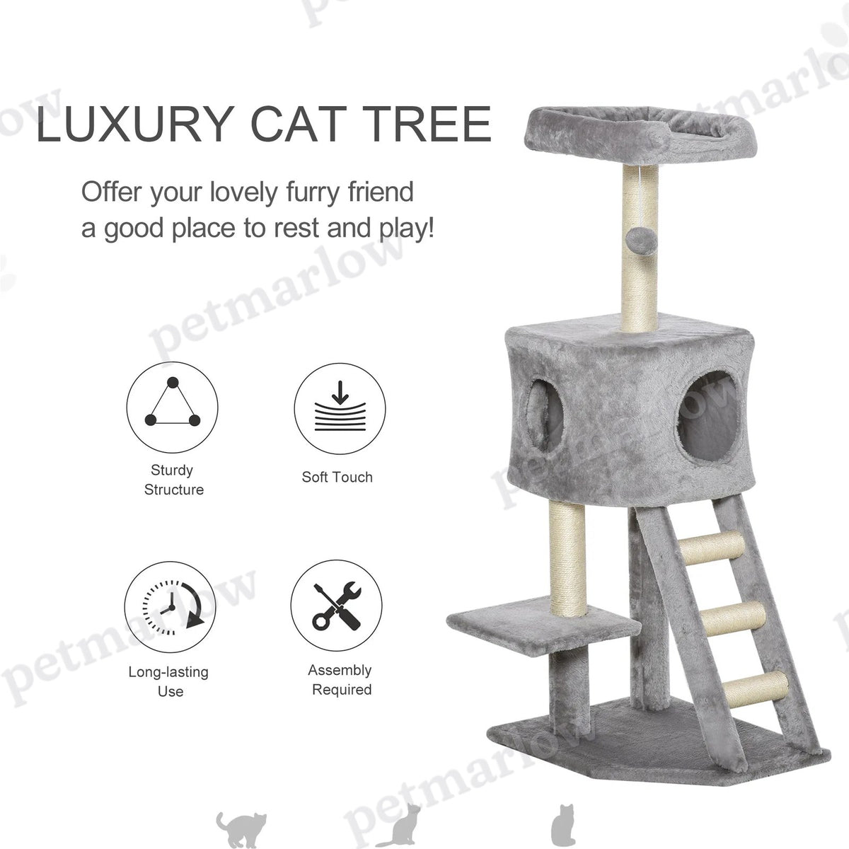 Tall Cat Tree Tower with Condo and Scratching Posts – view 6
