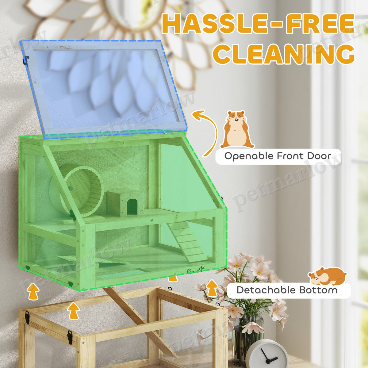Three-Tier Wooden Hamster Cage with Accessories – view 3