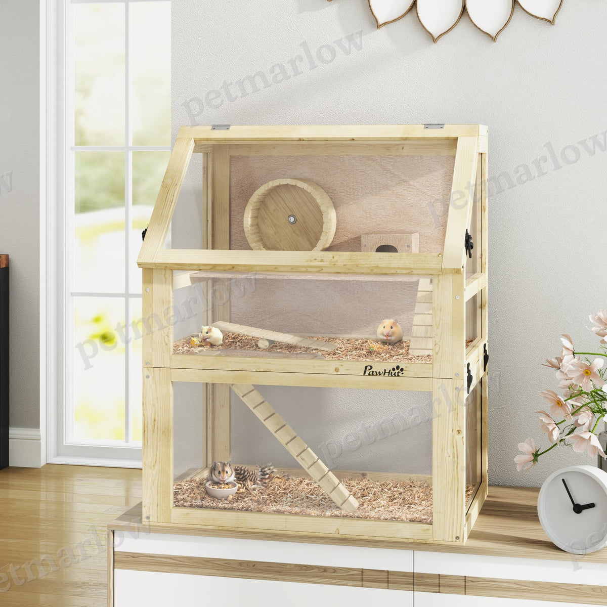 Three-Tier Wooden Hamster Cage with Accessories – view 5