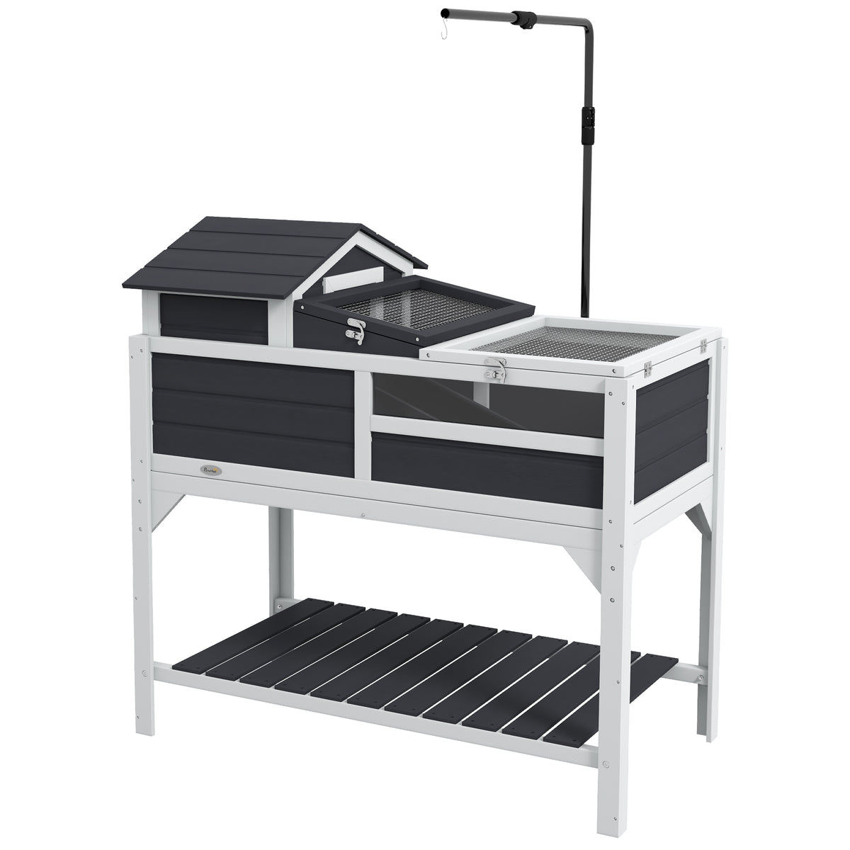 Tortoise Enclosure with Adjustable Lamp Holder and Storage Shelf – Gray / 1060x600x180 mm