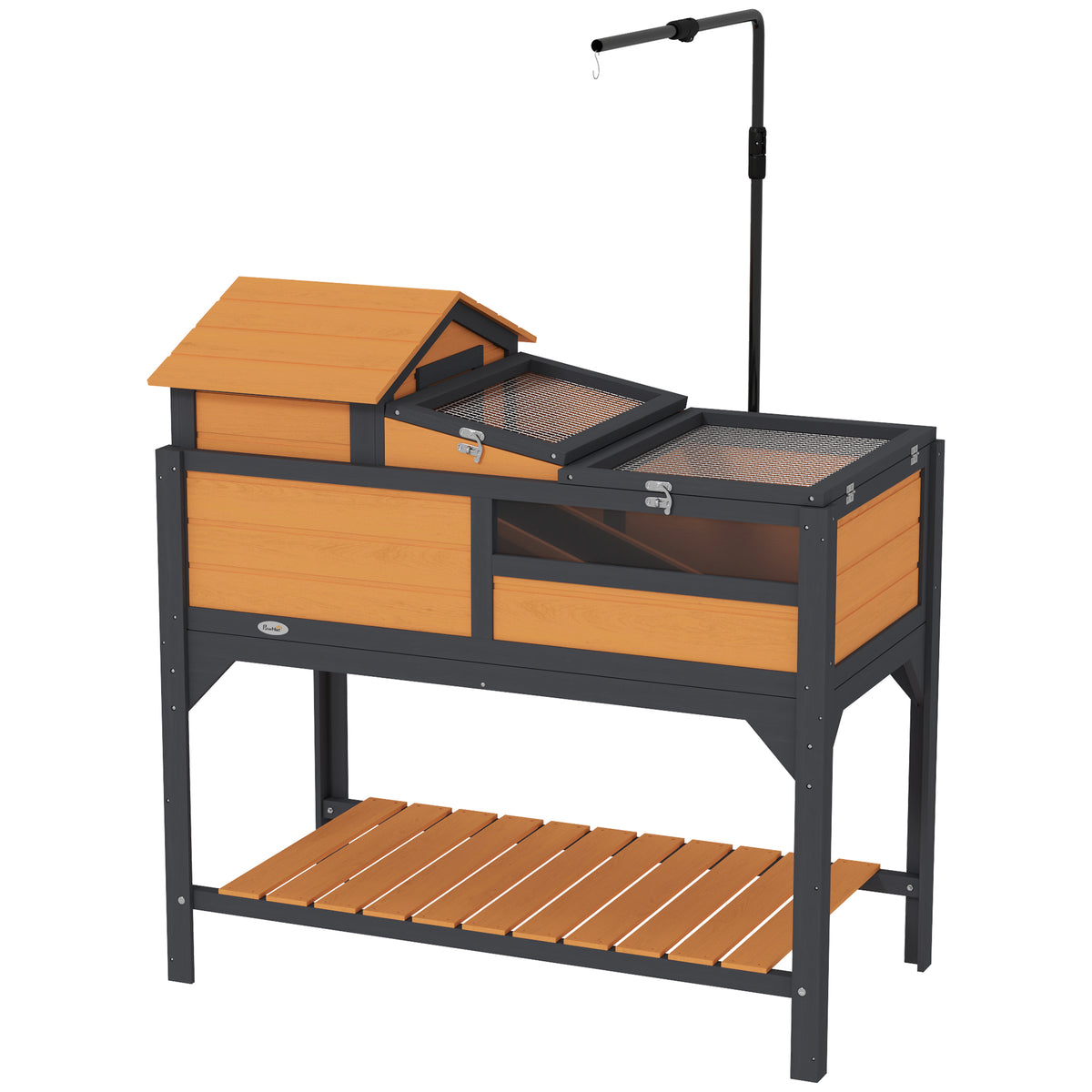 Tortoise Enclosure with Adjustable Lamp Holder and Storage Shelf – Yellow / 1100x600x190 mm