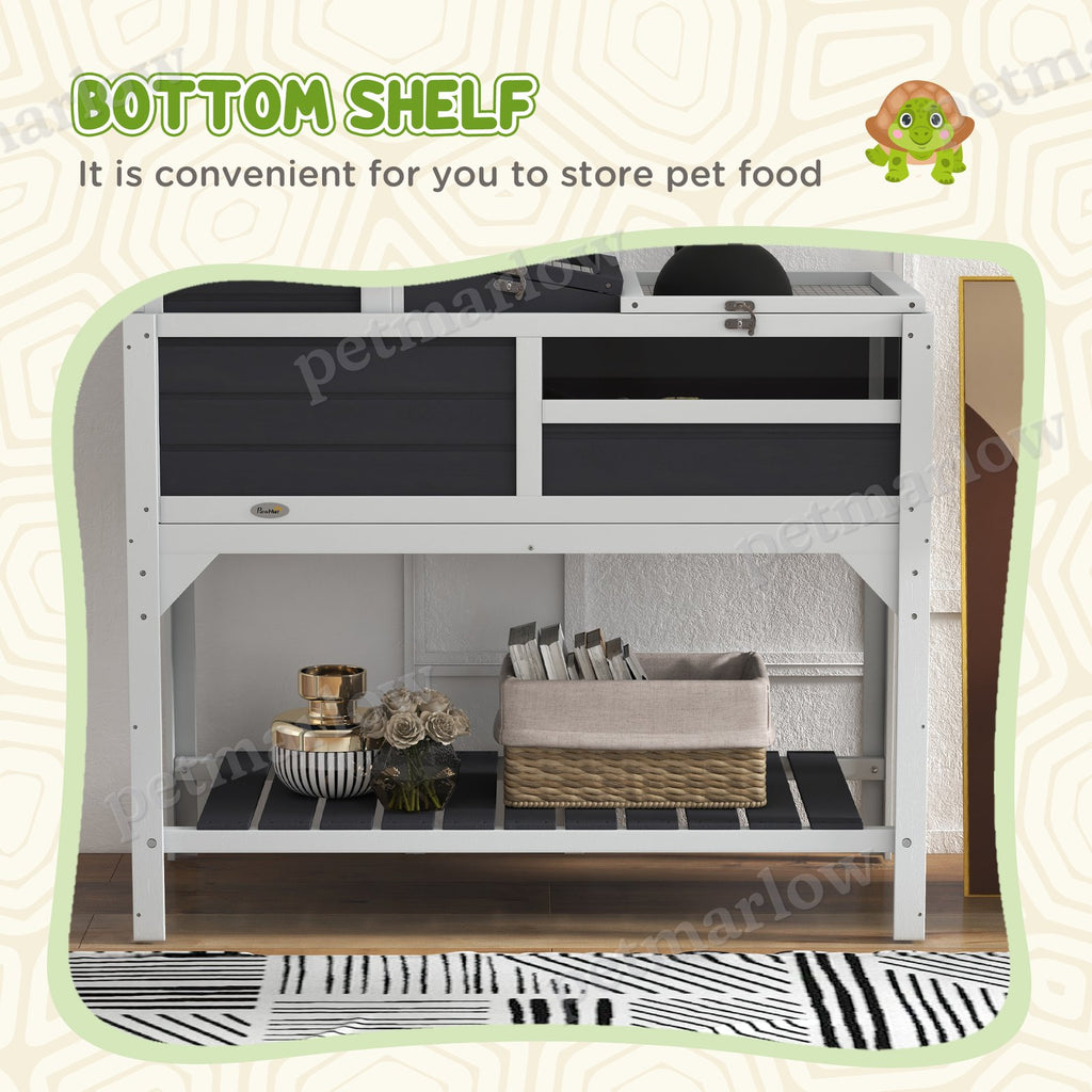 Tortoise Enclosure with Adjustable Lamp Holder and Storage Shelf – view 3