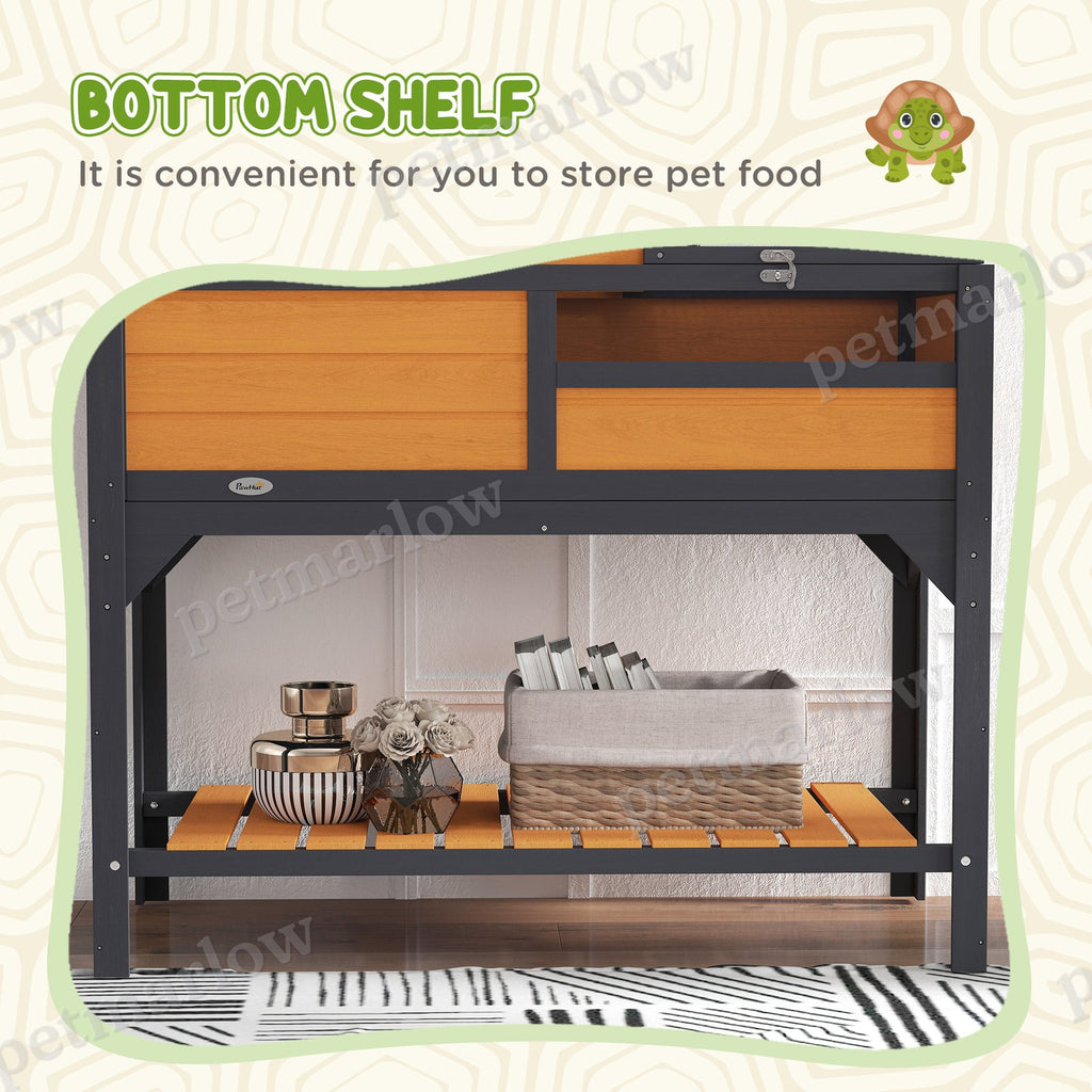 Tortoise Enclosure with Adjustable Lamp Holder and Storage Shelf – view 3