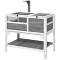 Tortoise Habitat with Shelf Storage for Indoor Use – Light Gray / 870x555x190 mm