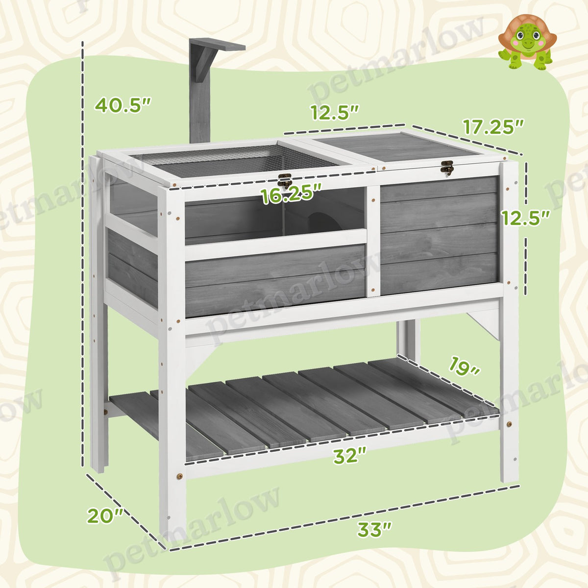 Tortoise Habitat with Shelf Storage for Indoor Use – view 6