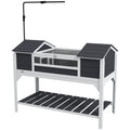 Tortoise House with Adjustable Lamp Holder and Storage Shelf – Gray / 1290x570x190 mm