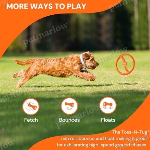 Toss-N-Tug Dog Toy - High-Visibility Ultimate Multi-Action Dog Toy – view 6