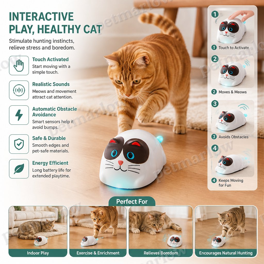Touch-Activated Smart Cat Robot Toy – view 3