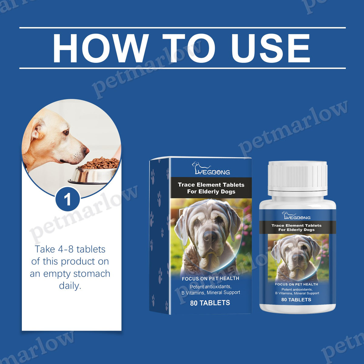 Trace Element Tablets for Senior Dogs, Multimineral Supplement – view 2