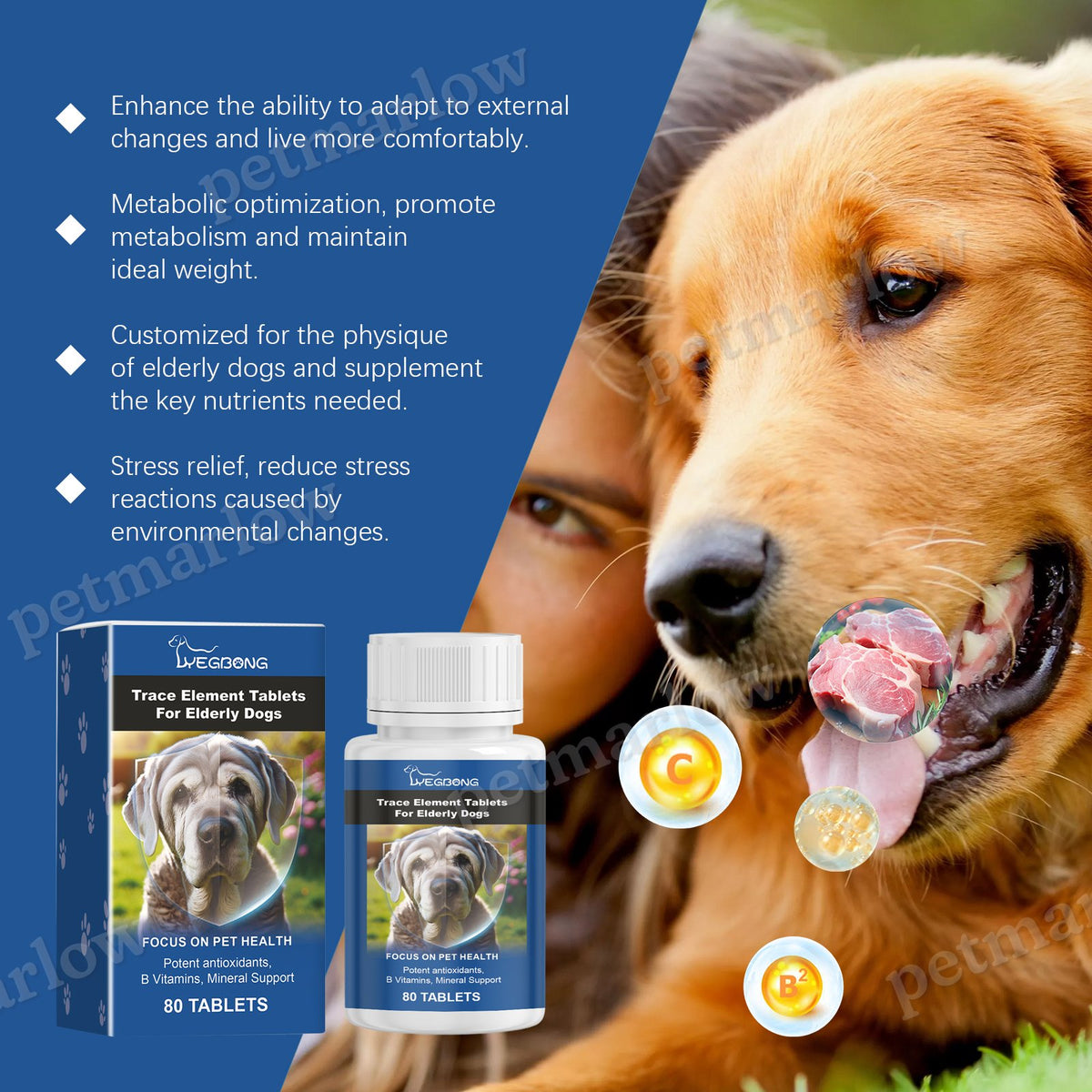 Trace Element Tablets for Senior Dogs, Multimineral Supplement – view 5
