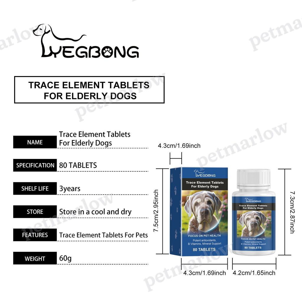 Trace Element Tablets for Senior Dogs, Multimineral Supplement – view 6
