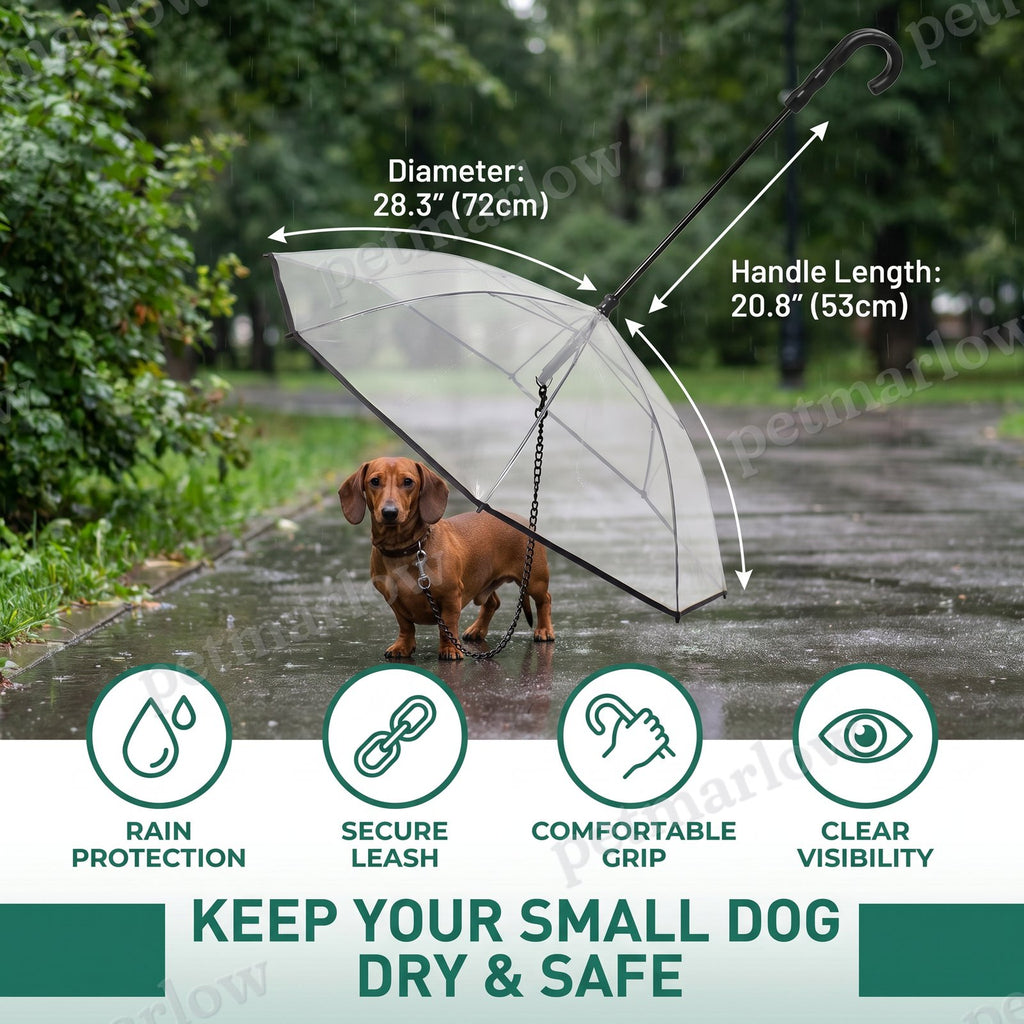 Transparent Dog Umbrella with Leash for Small Dogs – view 6