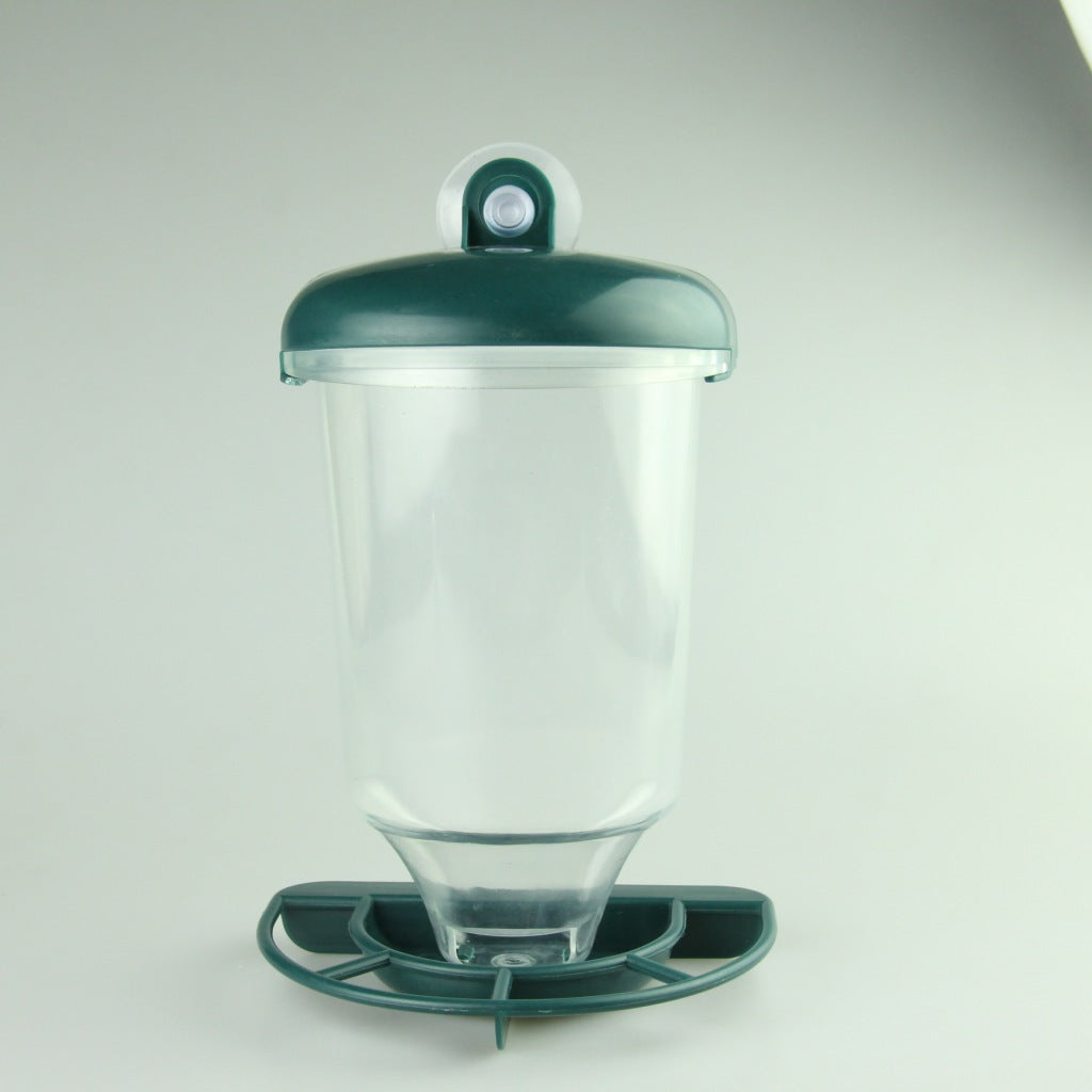 Transparent Hanging Plastic Bird Feeder With Detachable Waterproof Roof – Green