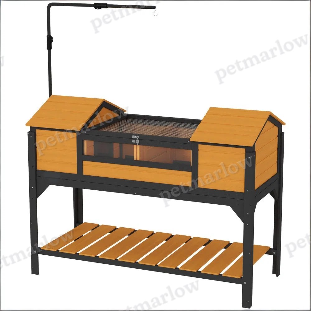 Turtle Cage with Dual Hide Boxes and Adjustable Lamp Holder – view 5