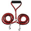 Two Dogs Nylon Tangle Free Dual Pet Dog Double Leash – Red Black
