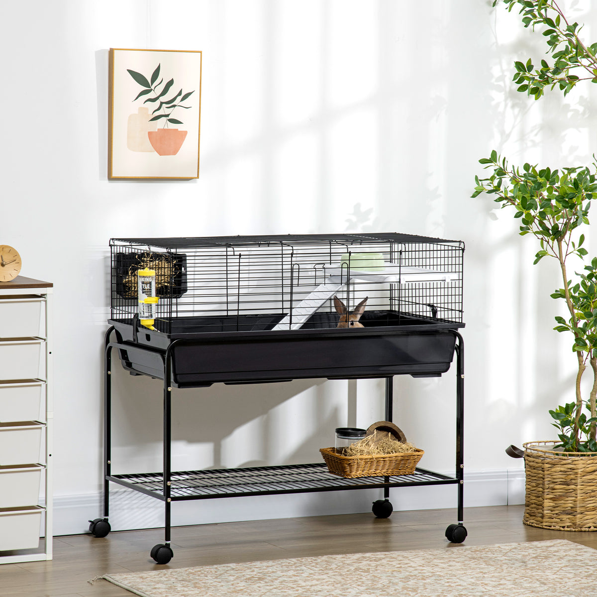 Two-Story Small Animal Cage with Removable Stand