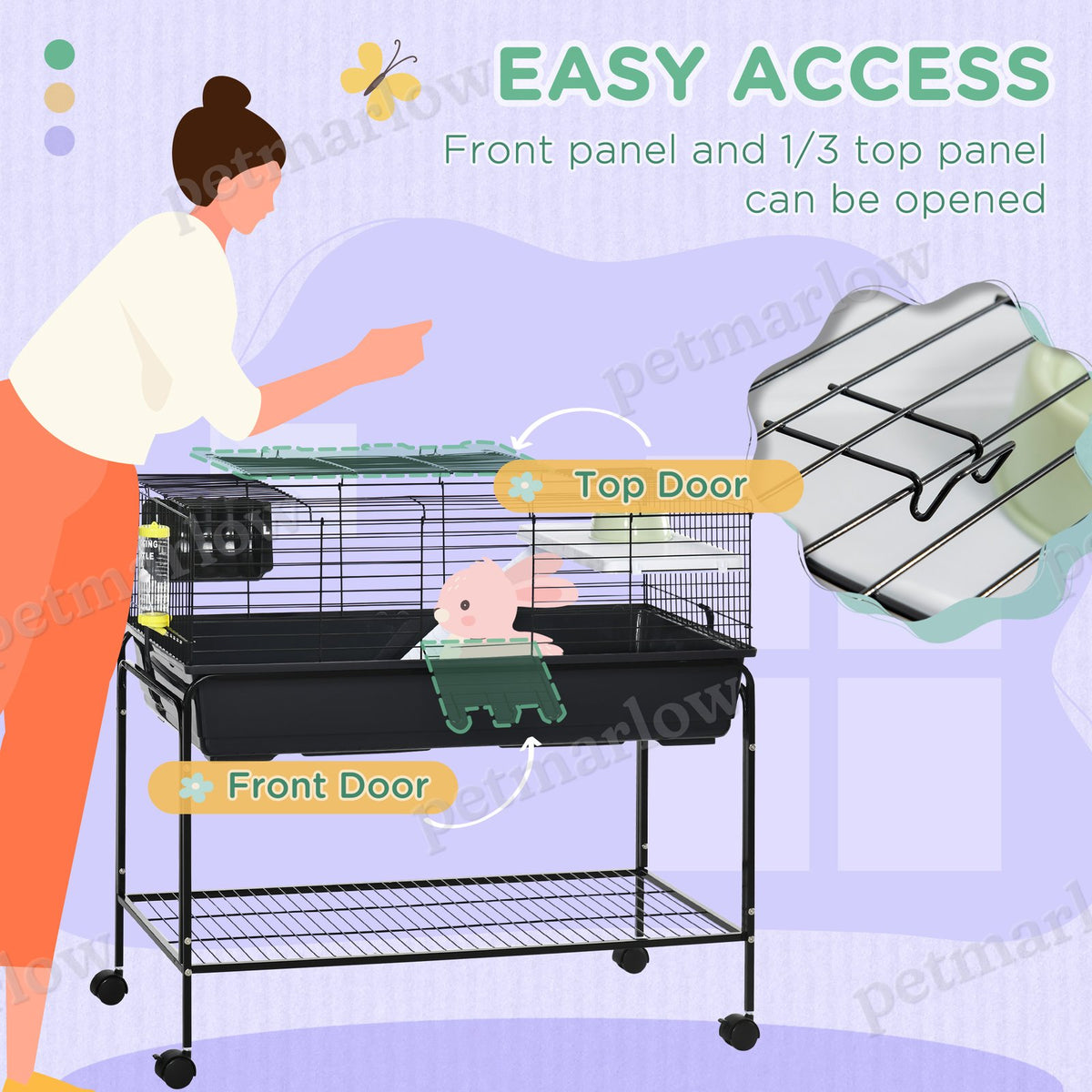 Two-Story Small Animal Cage with Removable Stand – view 3