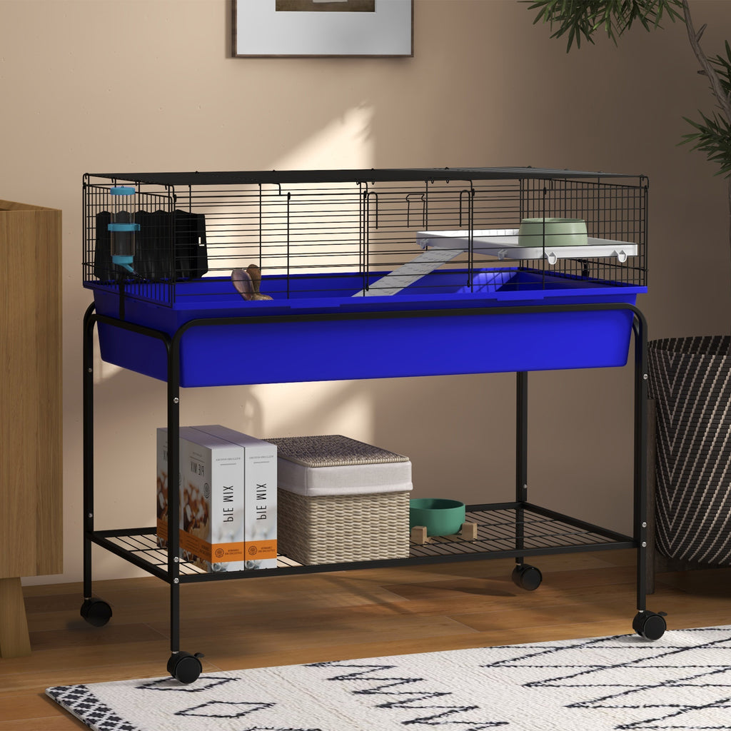 Two-Story Small Animal Cage with Removable Stand and Wheels