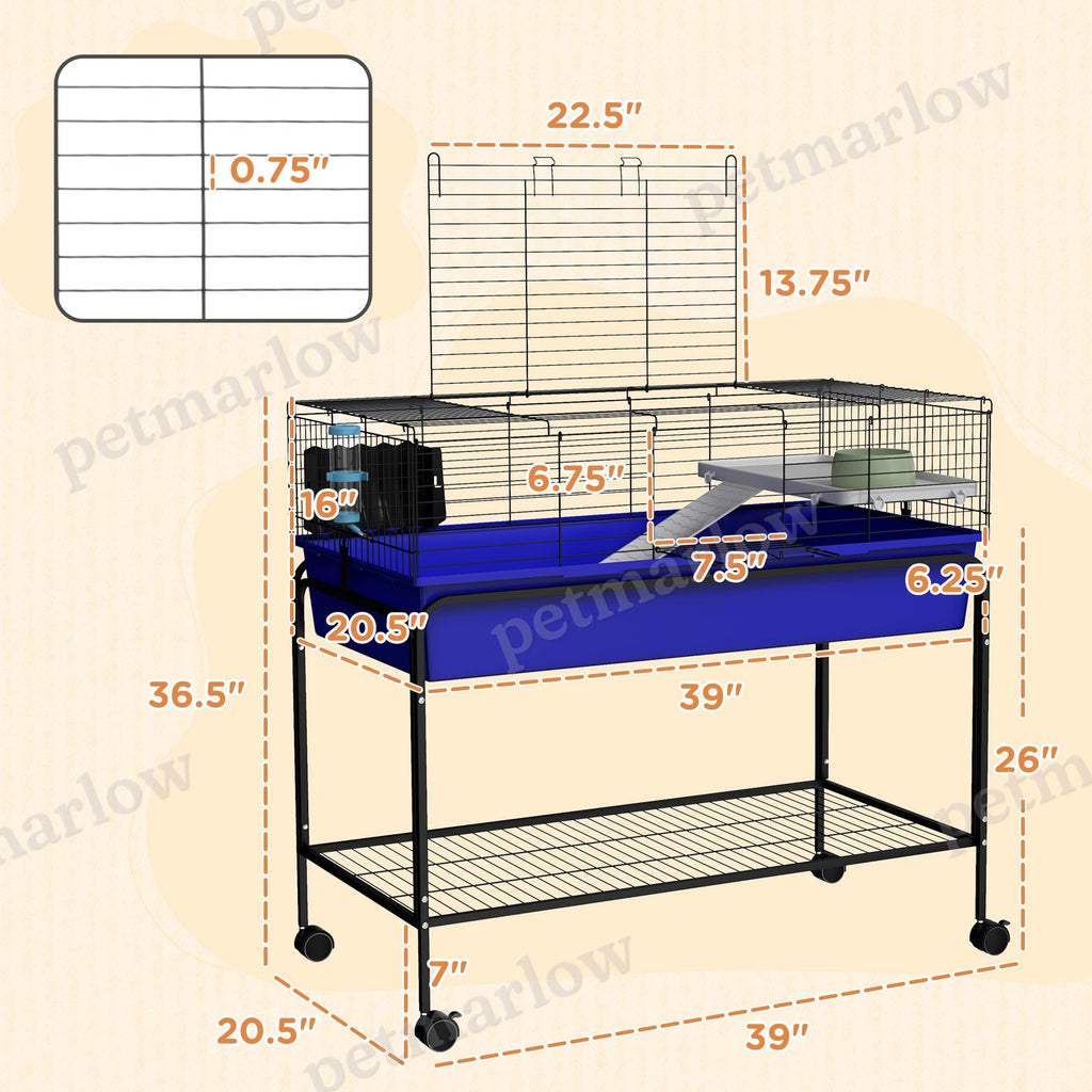 Two-Story Small Animal Cage with Removable Stand and Wheels – view 5