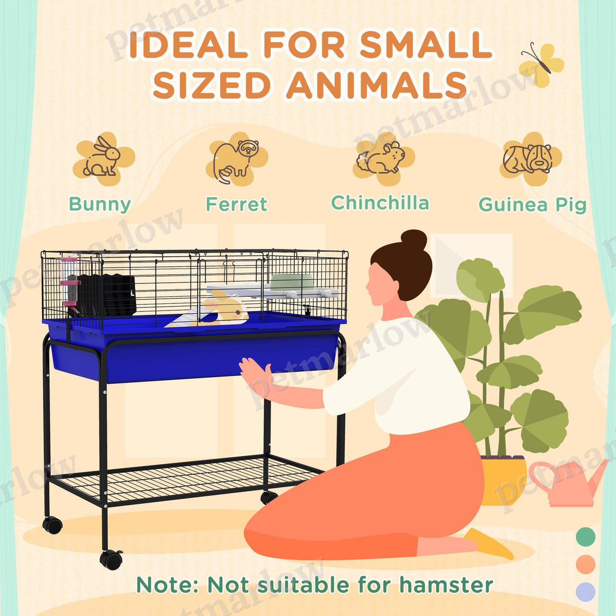 Two-Story Small Animal Cage with Removable Stand and Wheels – view 6