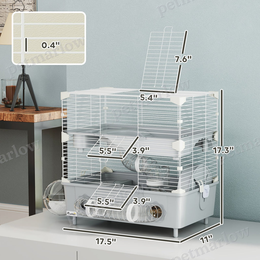 Two-Tier Hamster Cage with Accessories for Dwarf Hamsters – view 4