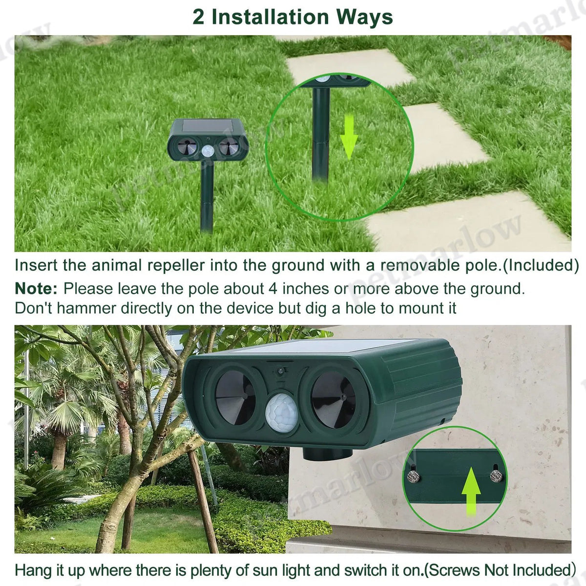 Ultrasonic Animal Repeller for Outdoor Pest Control – view 3