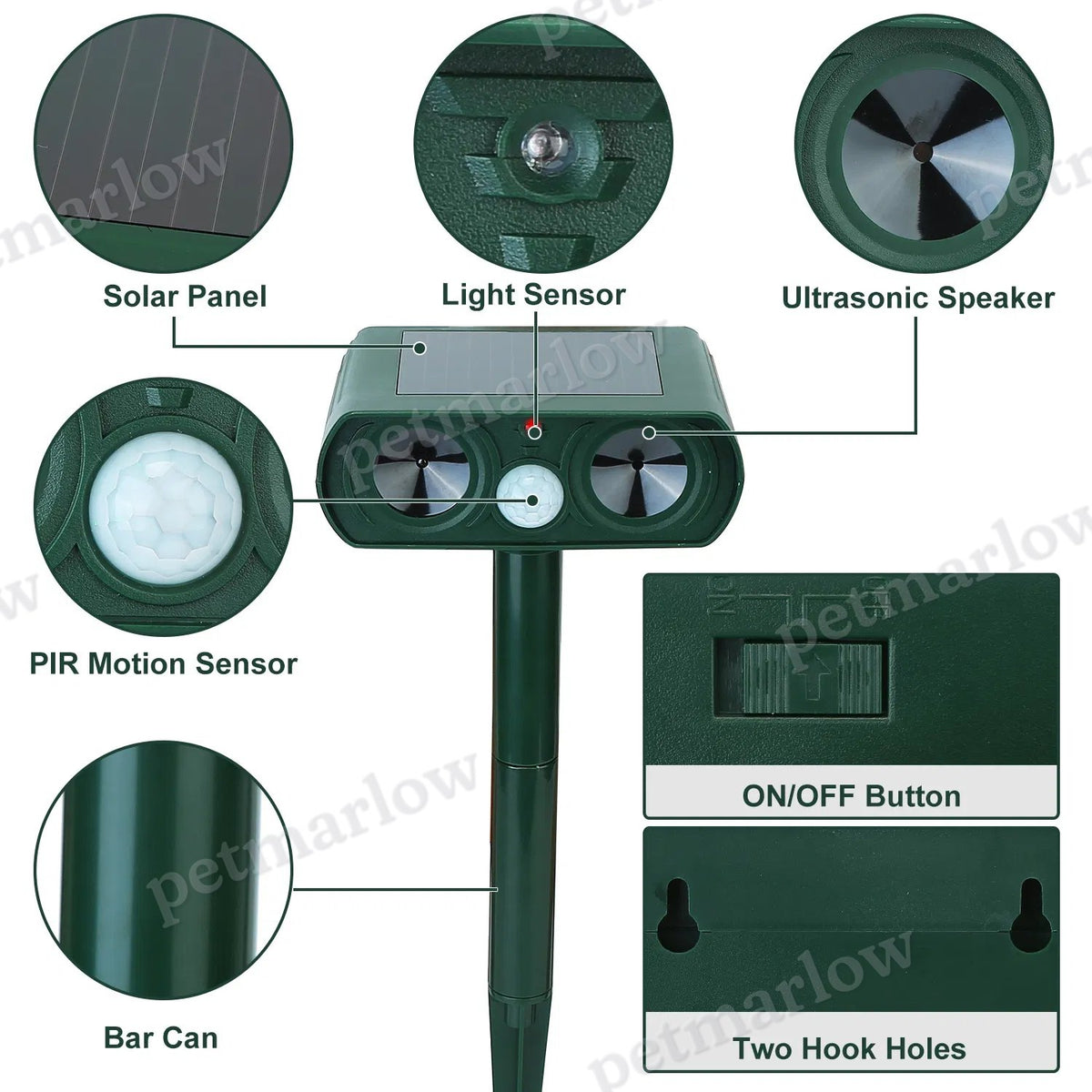 Ultrasonic Animal Repeller for Outdoor Pest Control – view 5