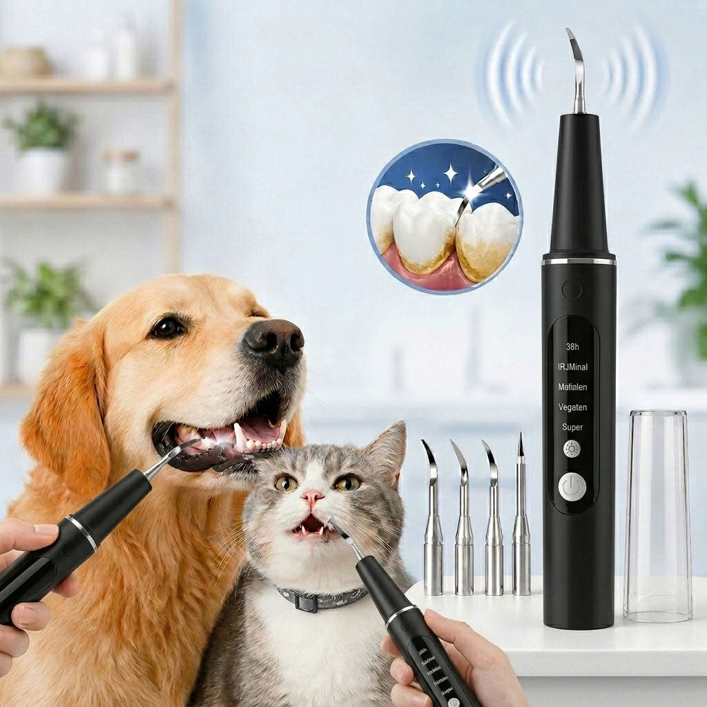 Ultrasonic USB-C Rechargeable Pet Dental Cleaner (IPX7 Waterproof) – Black / Pro