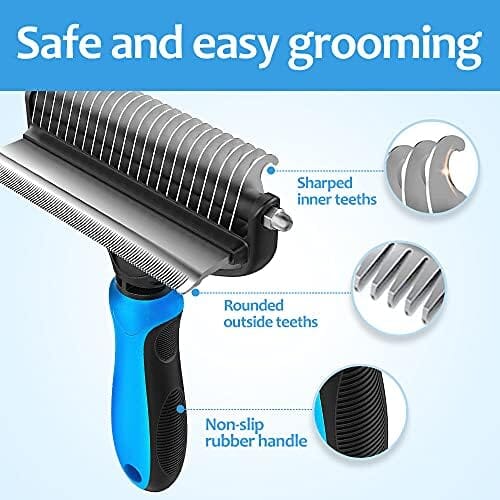 Undercoat Rake and Deshedding Tool for Dogs and Cats – view 7