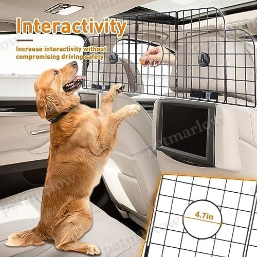 Universal Fit Adjustable Heavy-Duty Pet SUV Divider Gate with Metal Mesh for Safety Driving Travel Accessories – view 2
