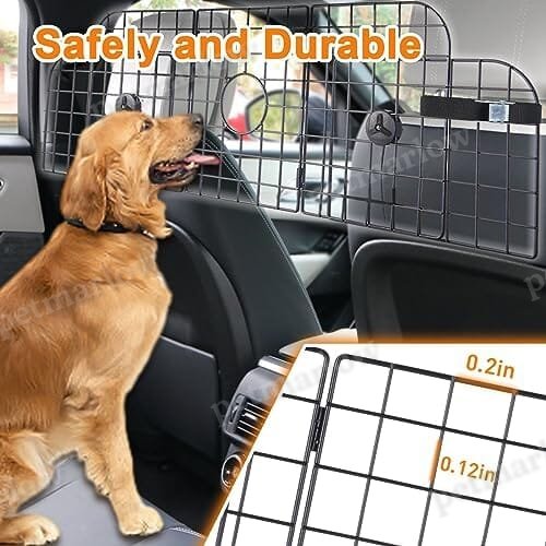Universal Fit Adjustable Heavy-Duty Pet SUV Divider Gate with Metal Mesh for Safety Driving Travel Accessories – view 3