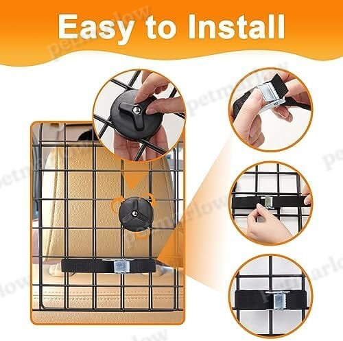 Universal Fit Adjustable Heavy-Duty Pet SUV Divider Gate with Metal Mesh for Safety Driving Travel Accessories – view 5
