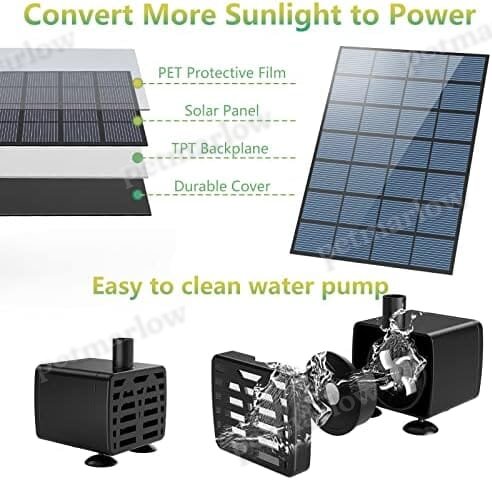 Upgraded DIY Solar Fountain Detachable for Bird Bath – view 4