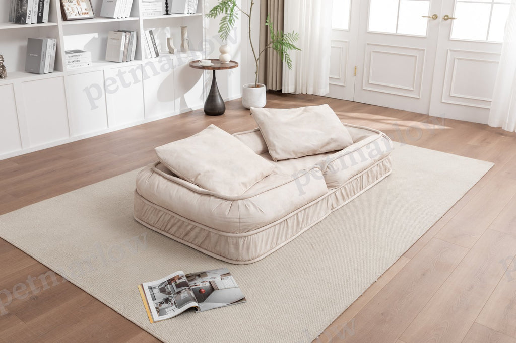 Upholstered Dog Bed with Adjustable Backrest and Massage Pillow – view 2