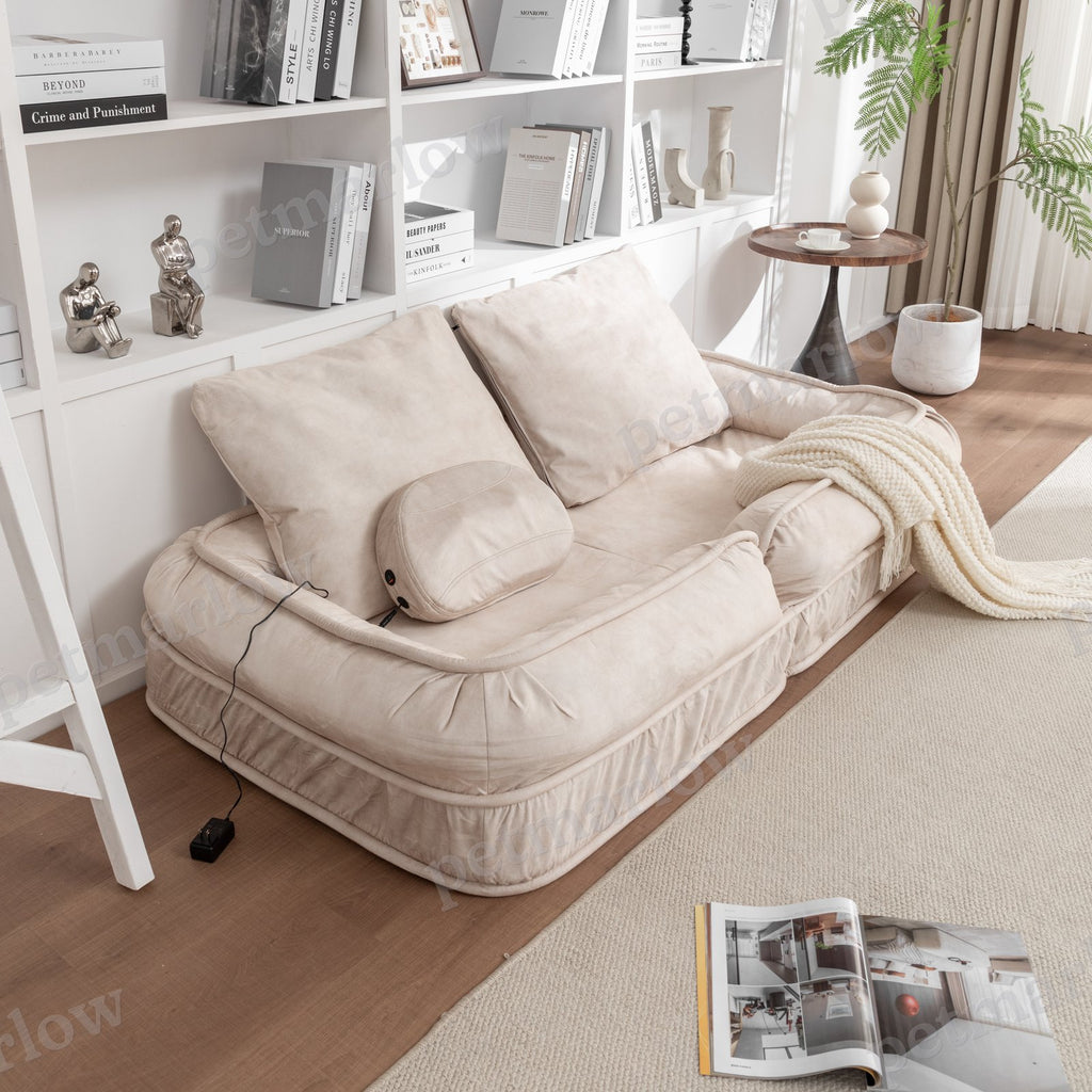 Upholstered Dog Bed with Adjustable Backrest and Massage Pillow – view 3