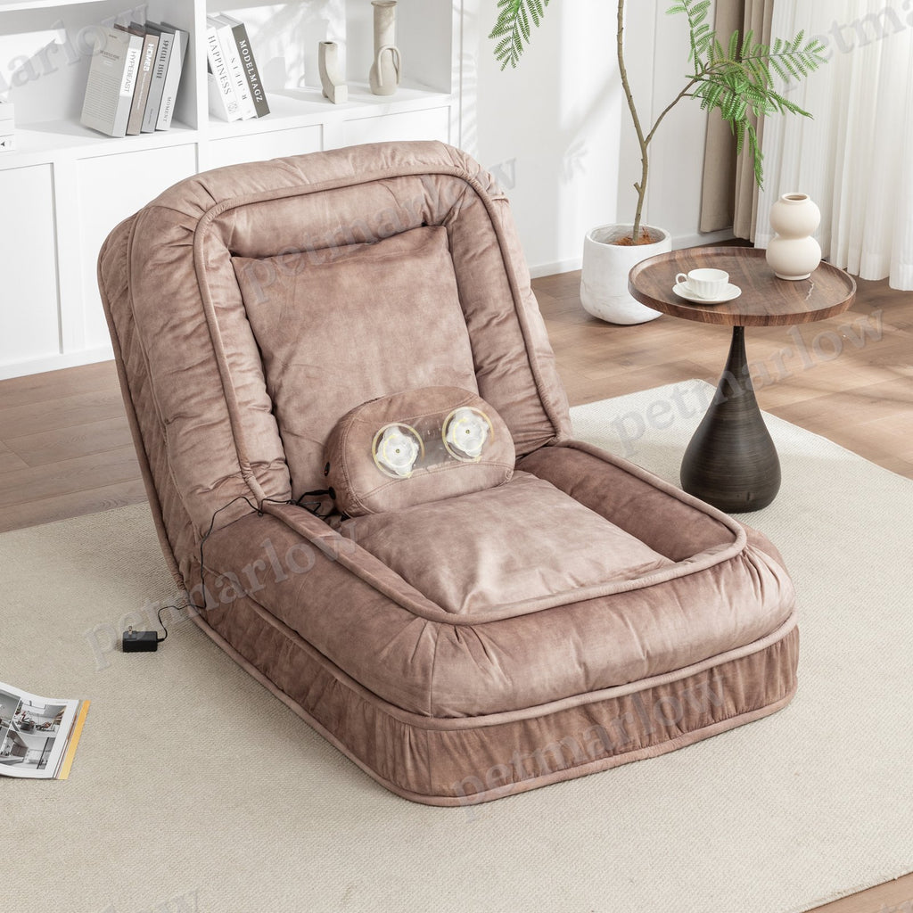 Upholstered Dog Bed with Adjustable Backrest and Massage Pillow – view 6