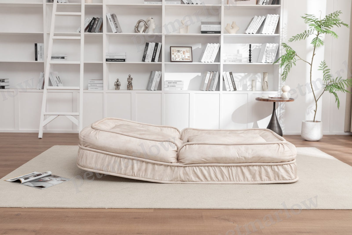 Upholstered Dog Bed with Adjustable Backrest and Massage Pillow – view 6