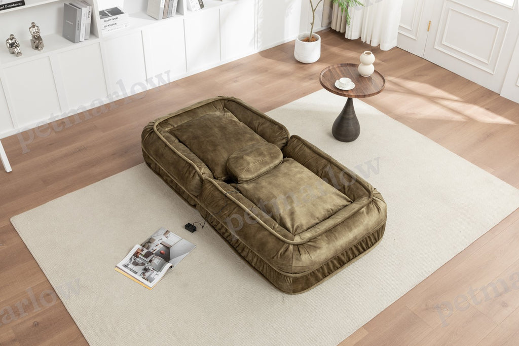 Upholstered Dog Bed with Adjustable Backrest and Massage Pillow – view 6