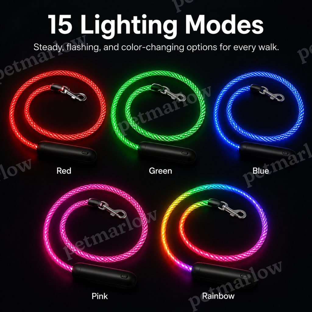 USB-Rechargeable LED Dog Leash (4.9 ft) – view 6