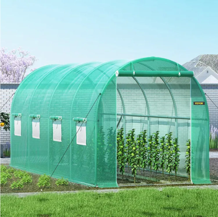 Walk-In Tunnel Greenhouse for Plants with Galvanized Frame