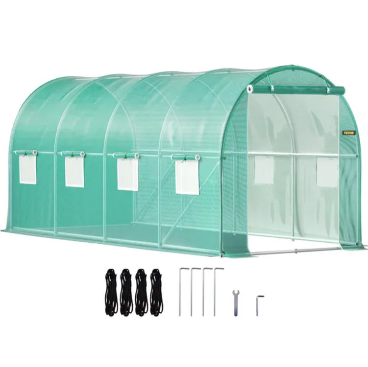 Walk-In Tunnel Greenhouse for Plants with Galvanized Frame – Default