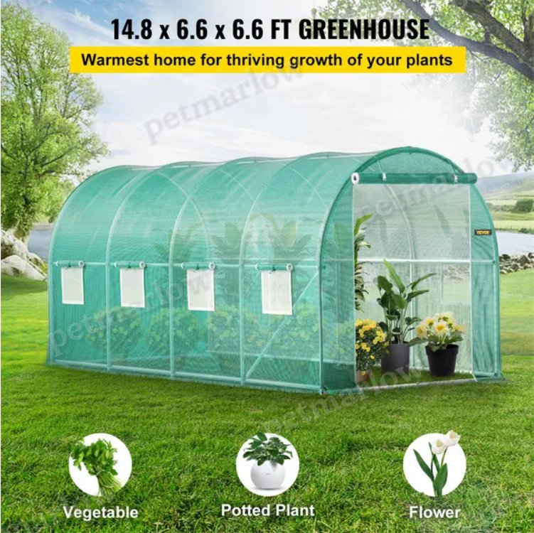 Walk-In Tunnel Greenhouse for Plants with Galvanized Frame – view 6