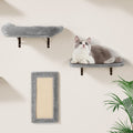 Wall Mounted Cat Shelves Tree with Hammock – Grey