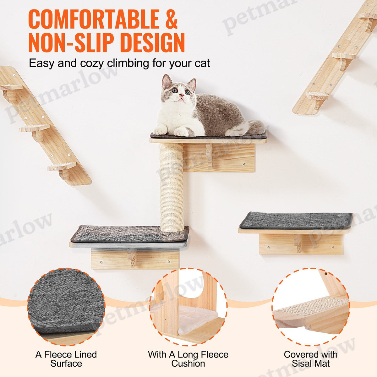 Wall Mounted Cat Shelves With Jumping Boards, Nests & Hammocks – view 3