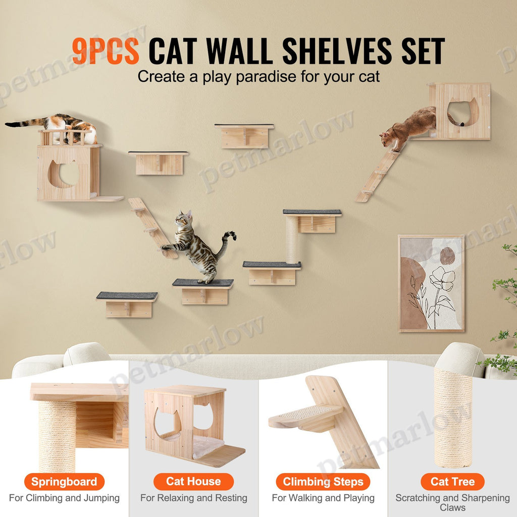 Wall Mounted Cat Shelves With Jumping Boards, Nests & Hammocks – view 6