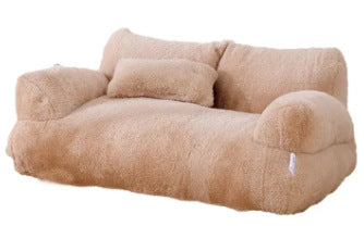 Warm Plush Small Pet Sofa Nest – Khaki / S
