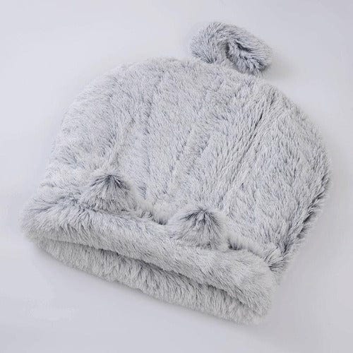 Plush Cat Sleeping Bag Nest for Cozy Comfort – Grey / S