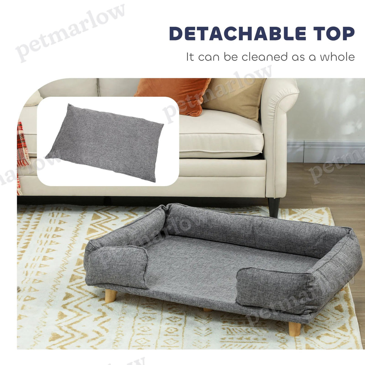 Washable Elevated Dog Sofa for Large Pets – view 3