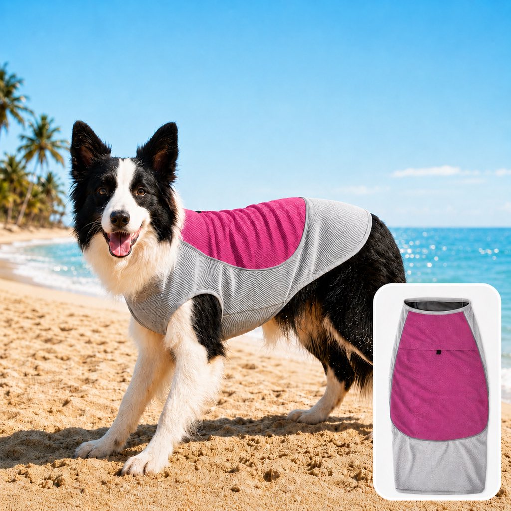Water-Activated & Breathable Dog Cooling Vest (Ice Pack Pocket) – Rose Pink / XXXL