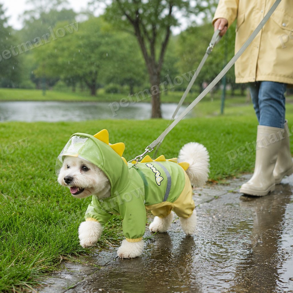 Waterproof Full-Body Dog Raincoat (Clear Visor & Leash Ring) – view 6